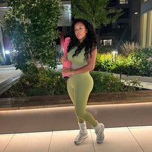 Load image into Gallery viewer, Matcha Sports Bra and Leggings Workout Set
