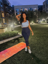 Load image into Gallery viewer, Scalloped One Shoulder Sports Bra Baby Blue