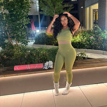 Load image into Gallery viewer, Matcha Sports Bra and Leggings Workout Set